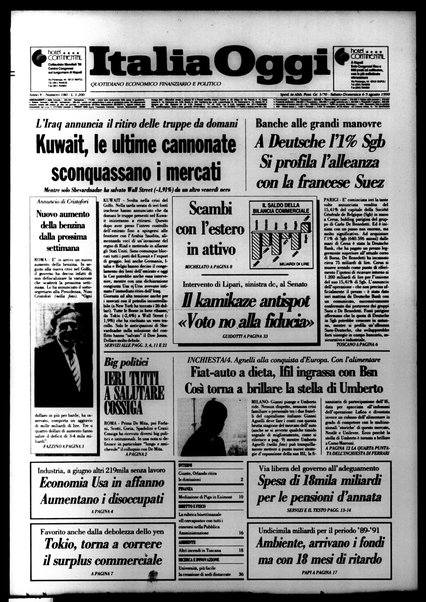 Italia oggi : quotidiano di economia finanza e politica